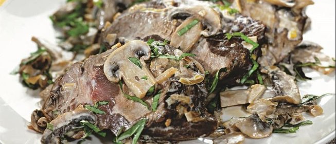 Говядина с грибами