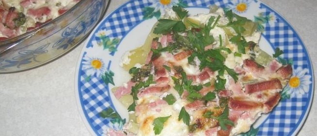 Запеканка с ветчиной