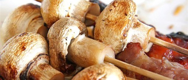 Грибы на шампурах