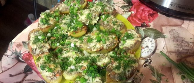Картошка запеченная с фаршем