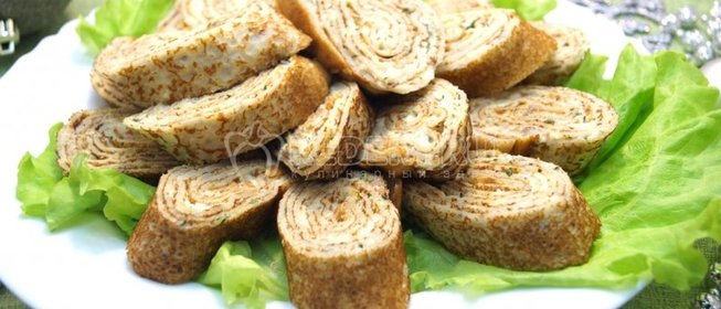 Блины с рыбой и сыром