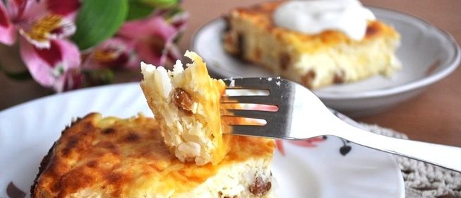 Творожная запеканка с рисом в духовке