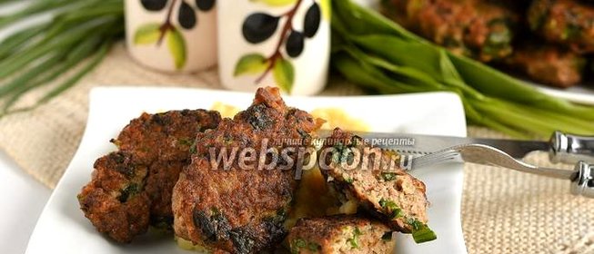 Оладьи из курицы и черемши