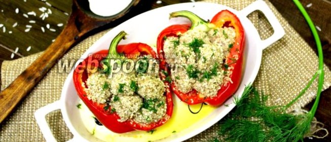Болгарский перец, фаршированный кунжутными тефтелями