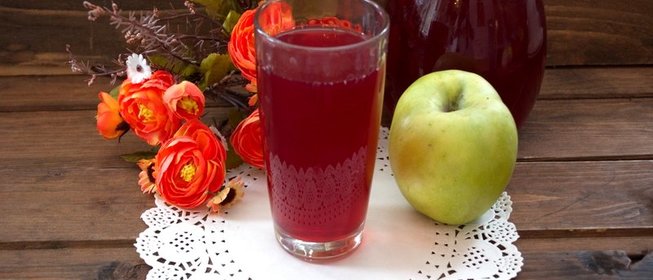 Компот из вишни с яблоками