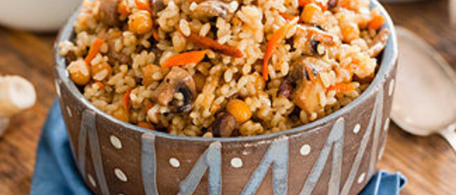 Плов с грибами и нутом