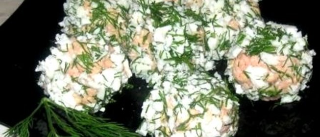 Закуска из отварной форели