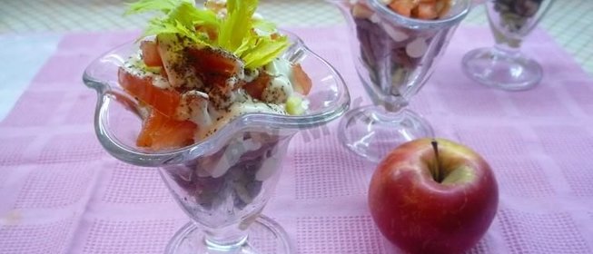 Салат-коктейль с языком