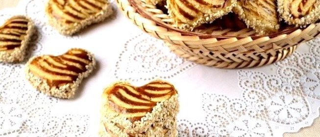 Кунжутное печенье со сгущёнкой