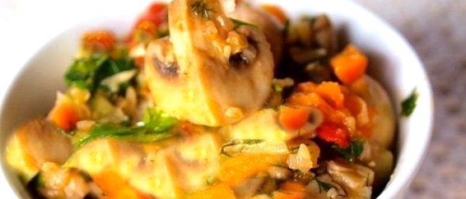 Овощное рагу с шампиньонами