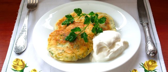 Оладьи с сыром и зеленью