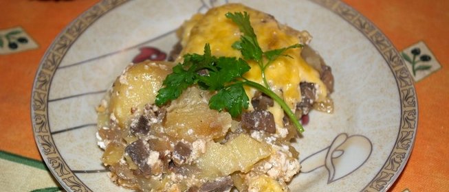 Картошка с шампиньонами в духовке