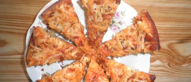 Пицца на дрожжевом тесте с вешенкой