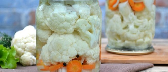 Маринованная цветная капуста с овощами