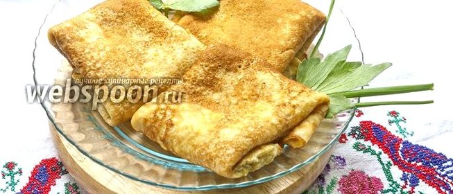 Блины с фаршем из жареной редьки