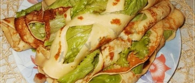 Кружевные блинчики на молоке с мясом