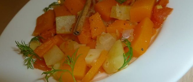 Овощное рагу с тыквой и корицей