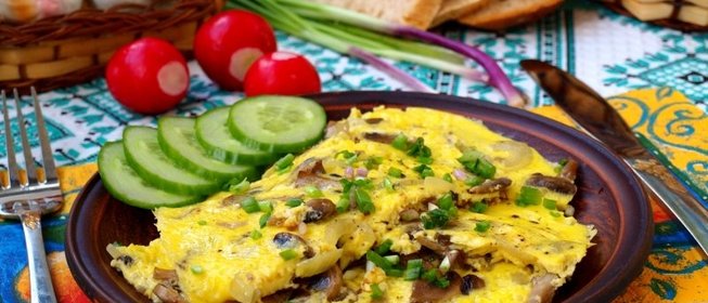 Омлет с шампиньонами