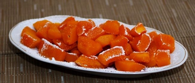 Запеченная тыква с сахаром