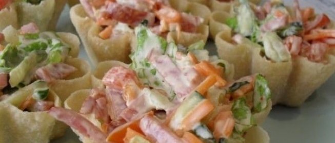 Тарталетки с корейской морковью