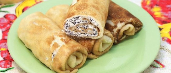 Блины с творогом и маком