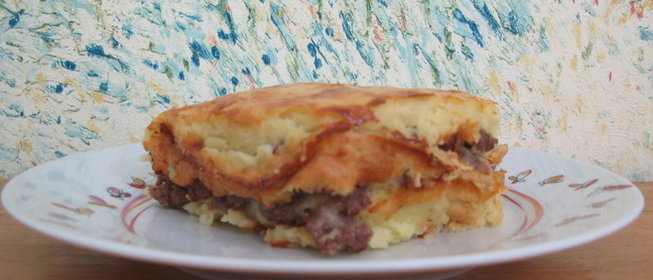 Картофельная запеканка с фаршем и сыром