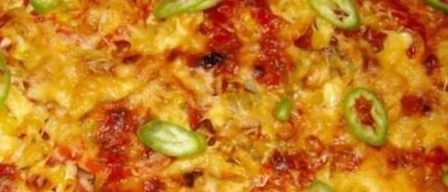 Пицца на кефире с курицей в духове