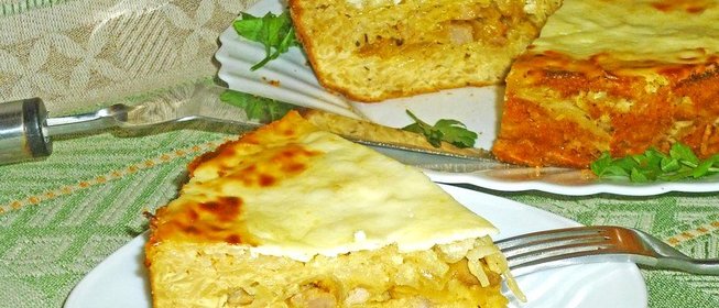 Запеканка из капусты с мясной начинкой