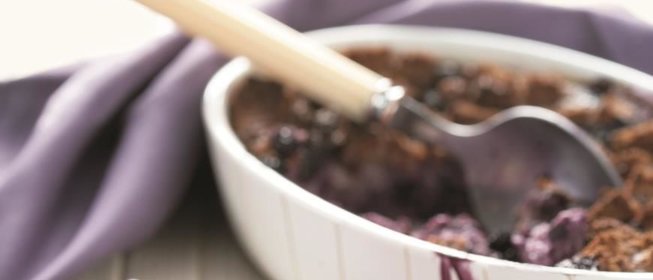 Хлебная запеканка с черникой