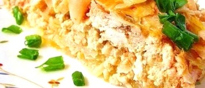 Капустная запеканка с куриным фаршем