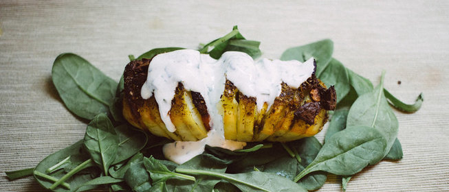 Печеная картошка с моцареллой