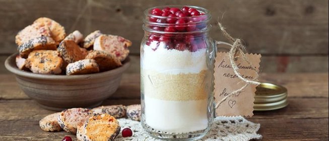Клюквенное печенье в банке в подарок, Сделай сам!