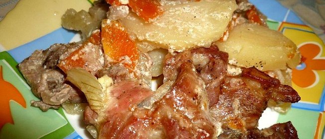 Картофель с мясом в духовке