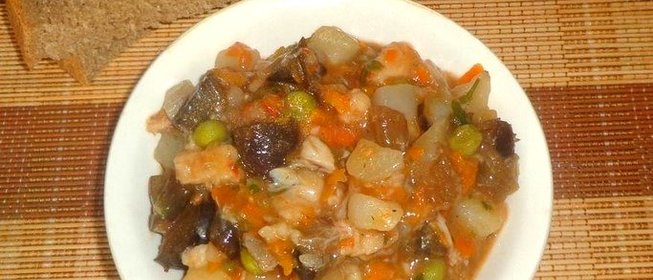 Рагу из рыбы и баклажанов