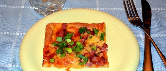 Пицца на сдобном тесте