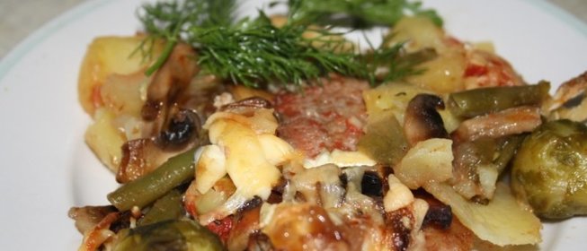Запеканка Радуга с мясом, картофелем и овощами