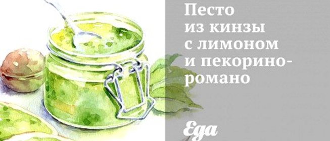 Песто из кинзы с лимоном и пекорино-романо