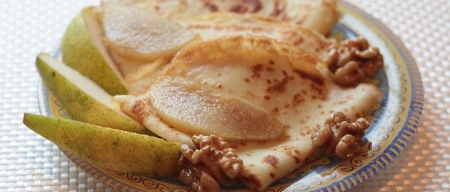 Блинчики с лимонными грушами