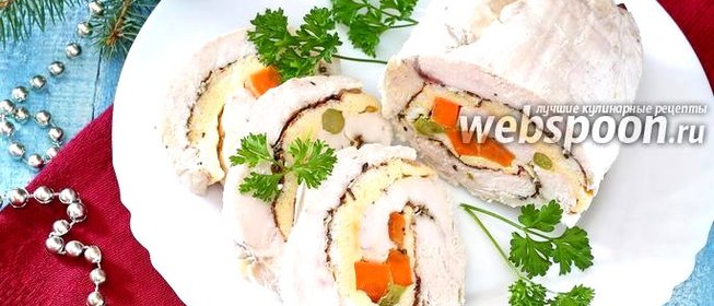 Куриный рулет с омлетом