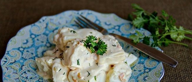 Картофель в соусе Альфредо