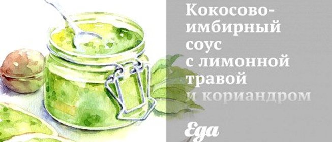 Кокосово-имбирный соус с лимонной травой и кориандром