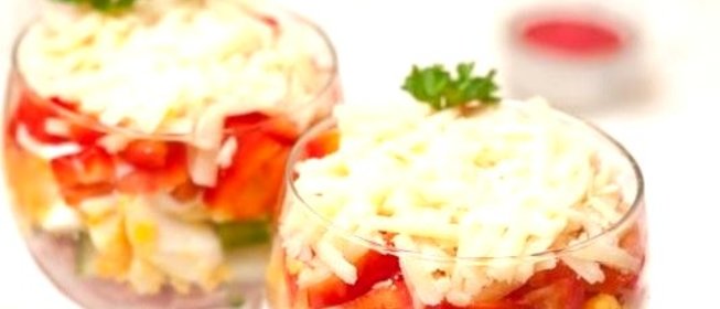 Салат-коктейль с ветчиной