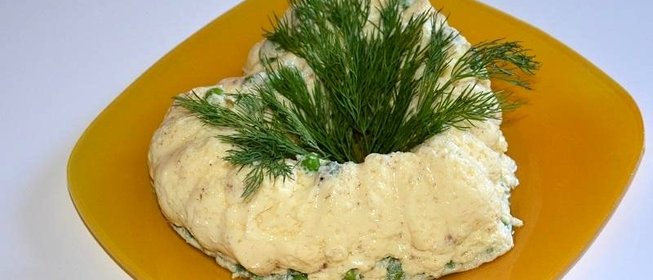 Омлет с зеленым горошком