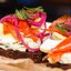 Брускетта с красной рыбой и капустой