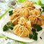 Блинные мешочки с курицей и рисом