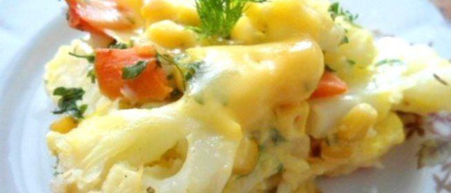 Цветная капуста запеченная в духовке с яйцом