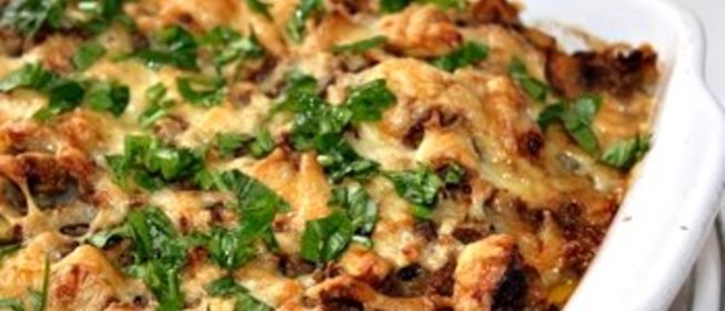 Картофельная запеканка с куриным фаршем