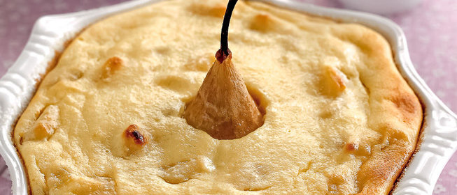 Творожная запеканка с грушами