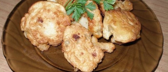 Цветная капуста в кляре на газированной минеральной воде