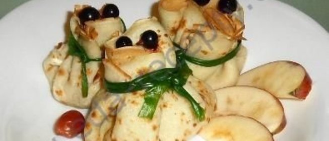 Мешочки из блинов с начинкой